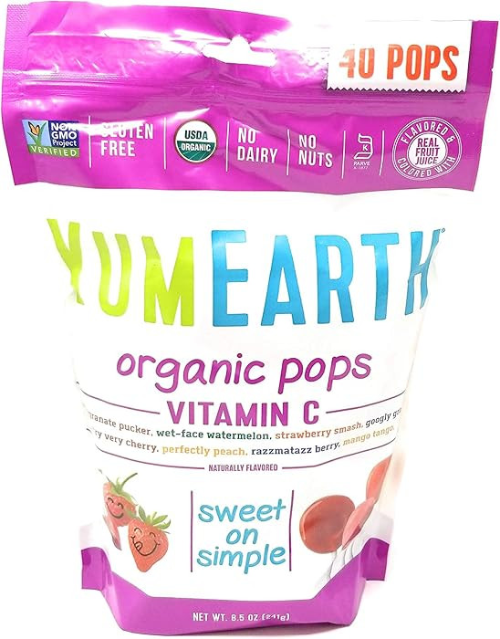 Yummy Earth Lollipop, OG2, VIT C, 40+, 8.5 OZ (2 Pack) | Amazon (US)