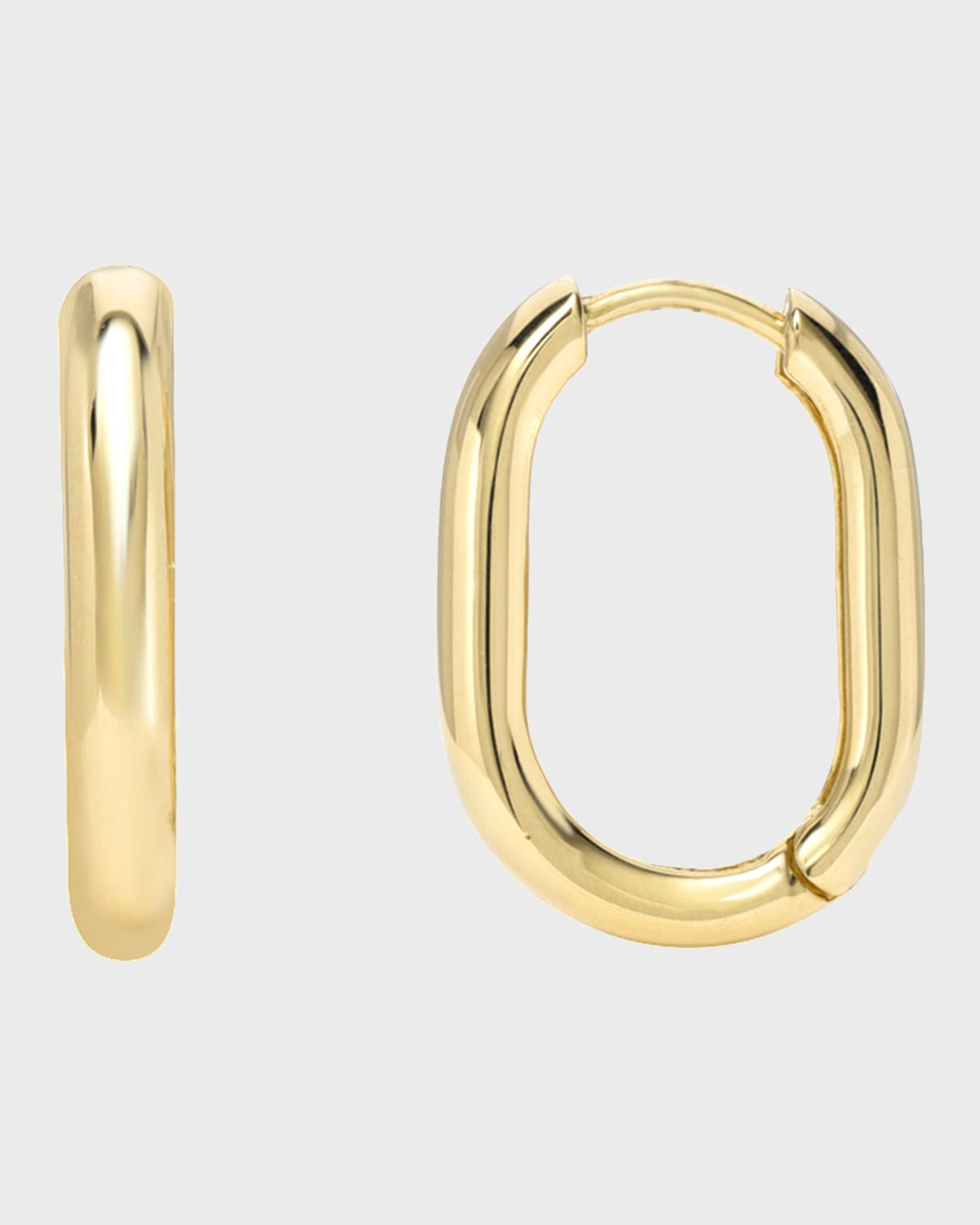 14k Gold Thick Oval Hoop Earrings | Neiman Marcus