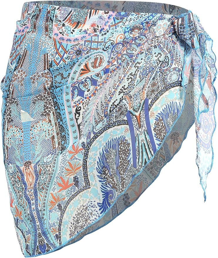 ZAFUL Boho Beach Cover Ups for Women Sarong Coverups Sheer Bikini Chiffon Wraps Skirts for Swimwe... | Amazon (US)