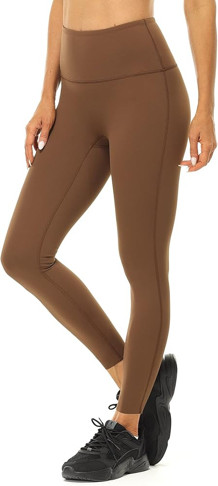 icyzone Womens' No Front Seam Workout Leggings, Gym Running Compression Yoga Pants | Amazon (US)