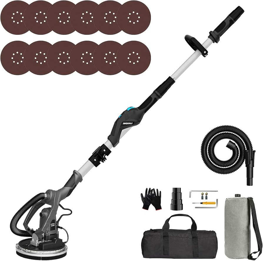 Drywall Sander, IMQUALI Electric Drywall Sander 1050W 8.5A Variable Speed 600-2600RPM Foldable Wa... | Amazon (US)