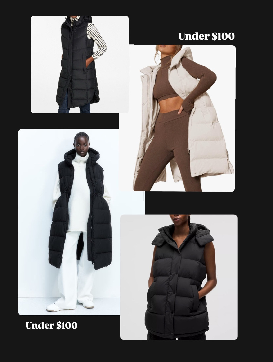 Long Puffer Vest Options