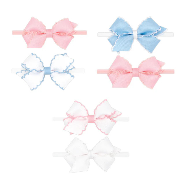 Mini Moonstitch Grosgrain Two Pack Headband Bows | Classic Whimsy