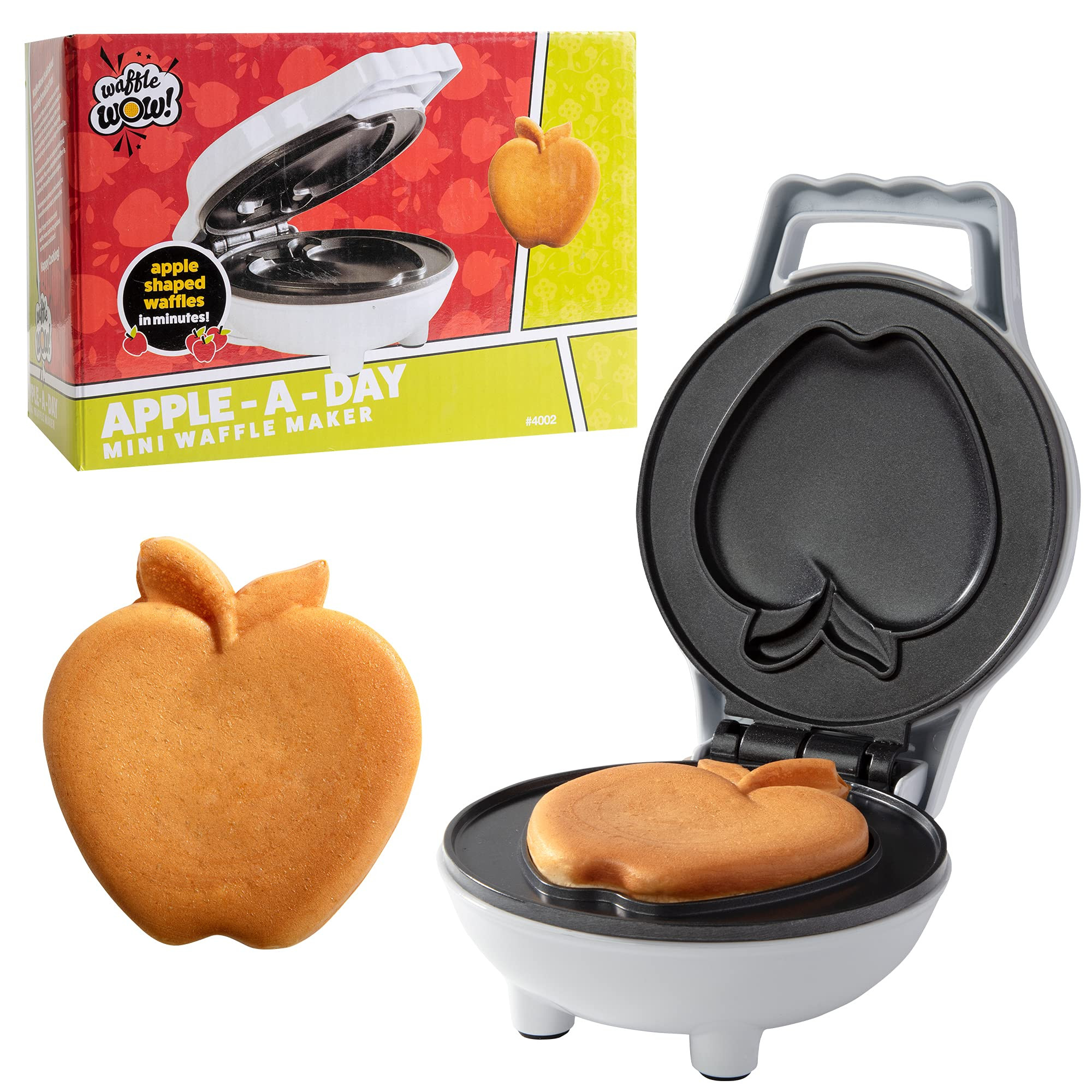 Mini Apple Waffle Maker- Back to School Breakfast Fun for Kids, Adults w Individual 4 Inch Waffle... | Amazon (US)