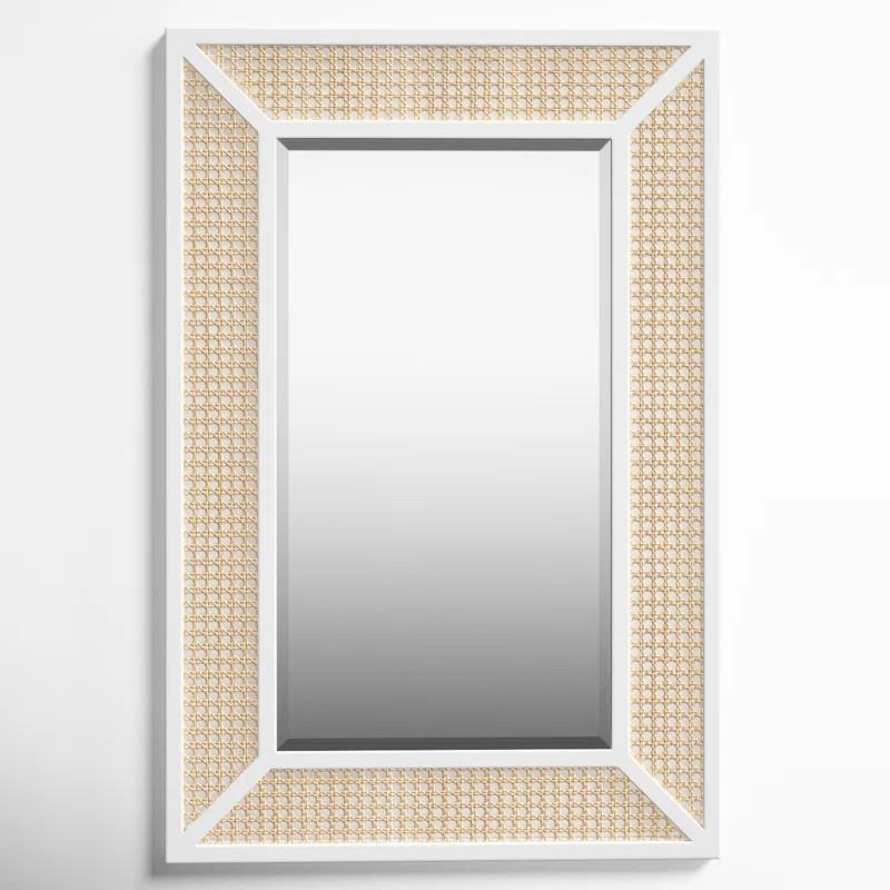 Gemi Metal/Cane Rectangle Wall Mirror | Wayfair North America