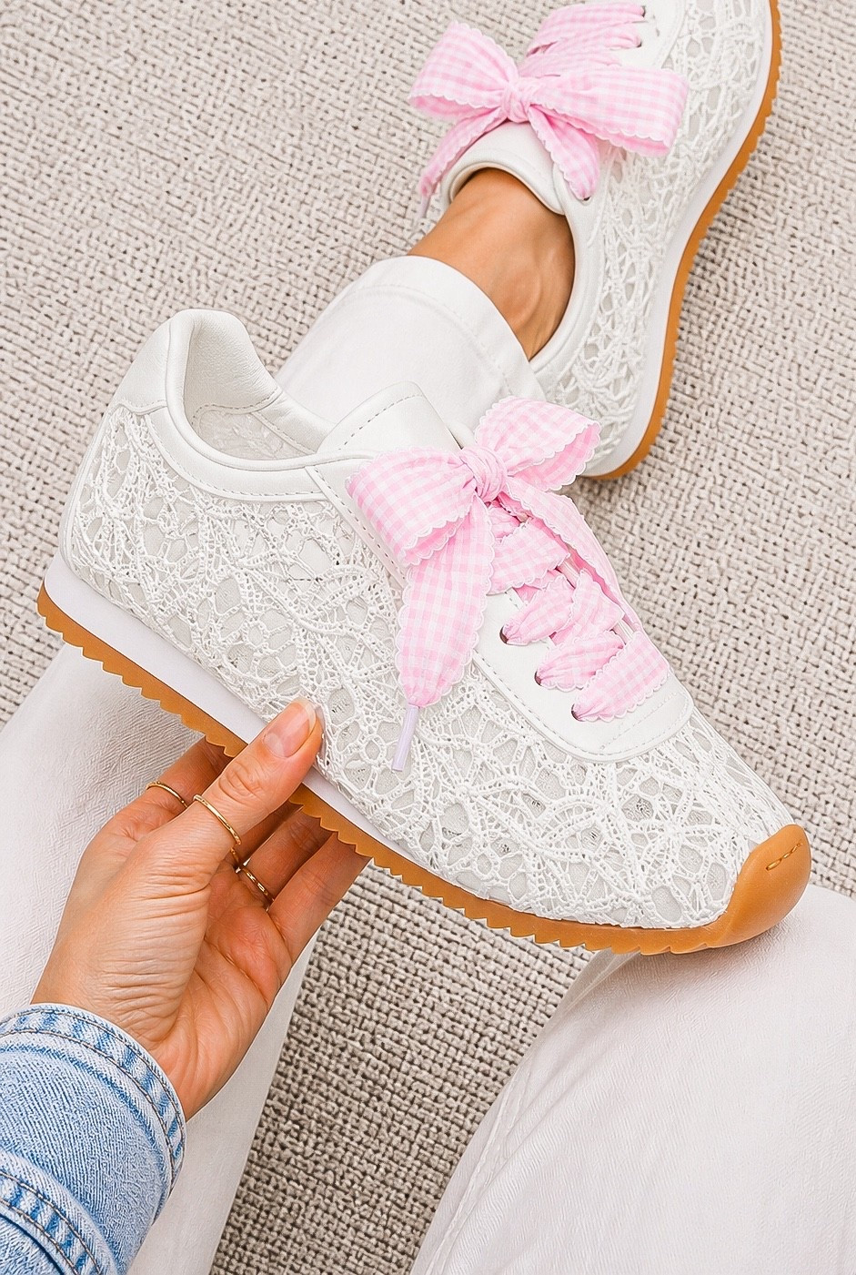 OK STOP because these are about to be your cutest summer shoes 😍

Lace + ruffles + that airy mesh vibe?? That is THE trend for spring and summer and I am fully obsessed. They’re giving soft, feminine, coastal… like effortless cute without even trying.

AND THEN… I took it up a notch 🤭
I swapped the laces for a gingham pair and OMG it made them even sweeter. Like instantly elevated, boutique vibes.

The best part??
They’re UNDER $40 right now 👏🏼 which is actually insane for how cute these are.

Do NOT wait on these because this style is blowing up and sizes will go FAST.

👉 Comment LACE and I’ll send you the link 💌