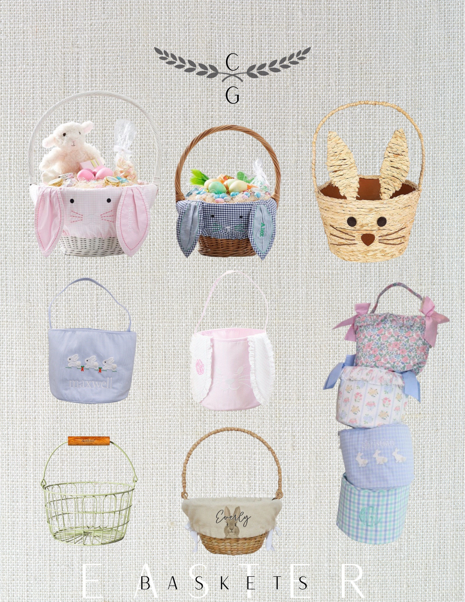 Easter baskets, easter basket, easter, Amazon easter basket, etsy easter basket, preppy easter, gingham Easter basket, monogrammed easter basket. Callie Glass @glass_alwaysfull 


#LTKbaby #LTKSeasonal #LTKkids