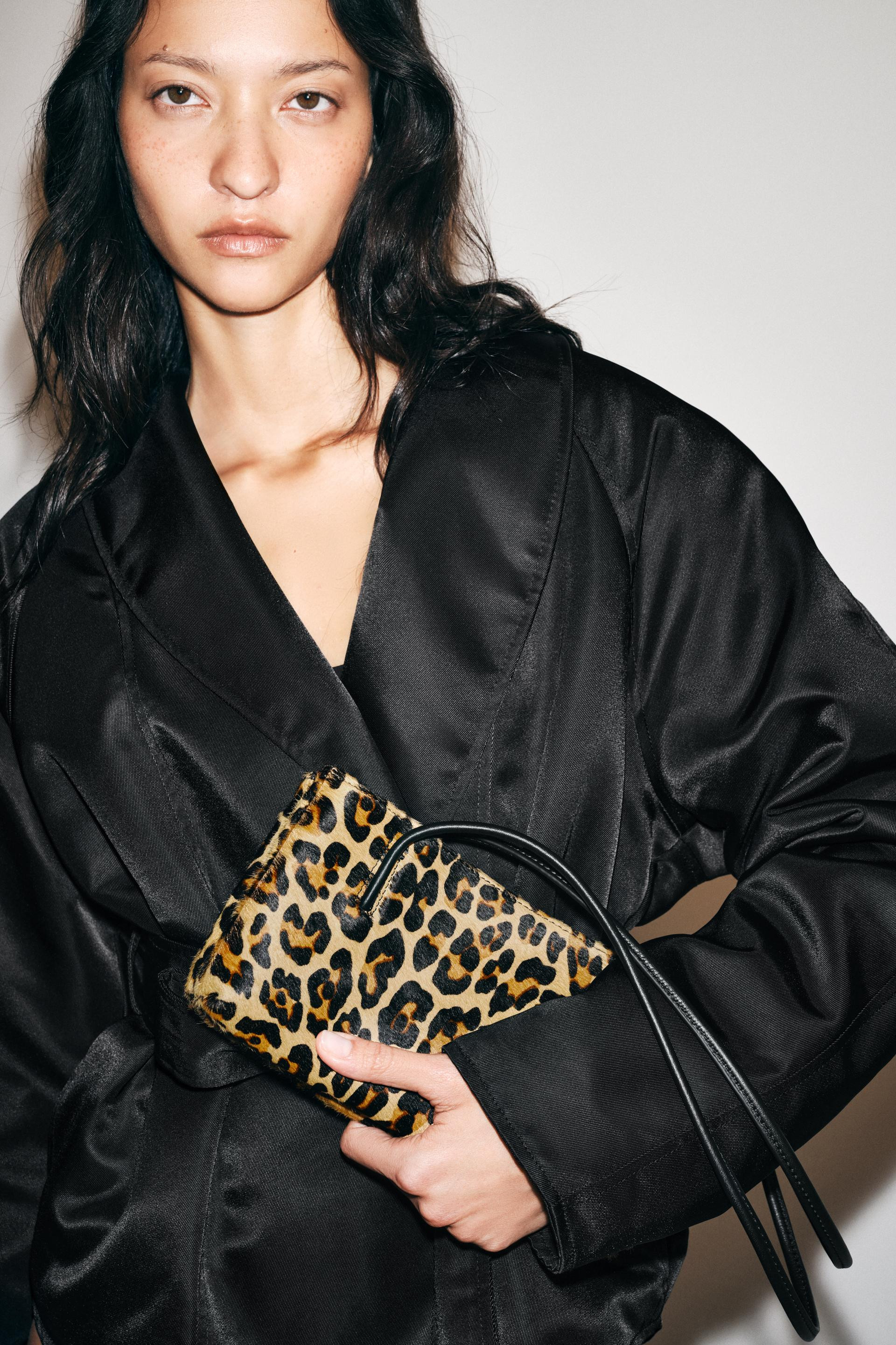 LEATHER ANIMAL PRINT SHOULDER BAG - Leopard - ONE SIZE ONLY | Zara UK