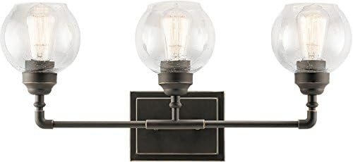 Kichler 45592OZ Niles Vanity, 3 Light Incandescent 300 Total Watts, Olde Bronze | Amazon (US)