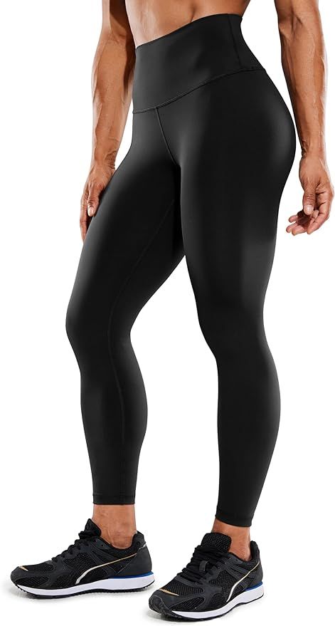 CRZ YOGA Women's Hugged Feeling Compression Leggings 25 Inches - Thick High Waisted Tummy Control... | Amazon (US)