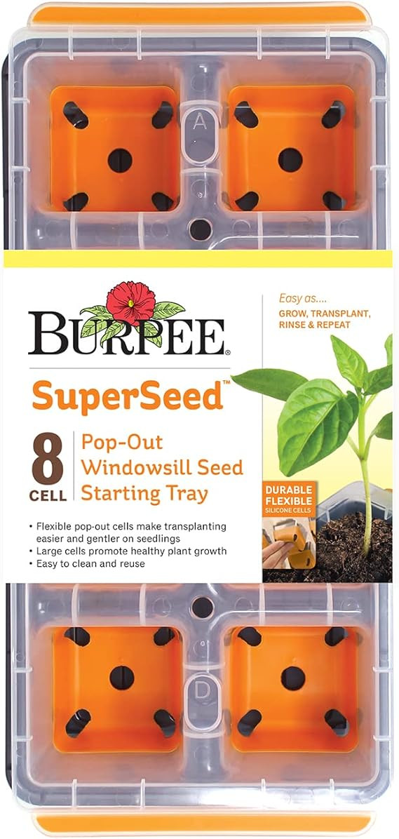 Burpee SuperSeed Windowsill Seed Starting Tray | 8 XL Cell | Seed Starter Tray | Reusable & Dishw... | Amazon (US)