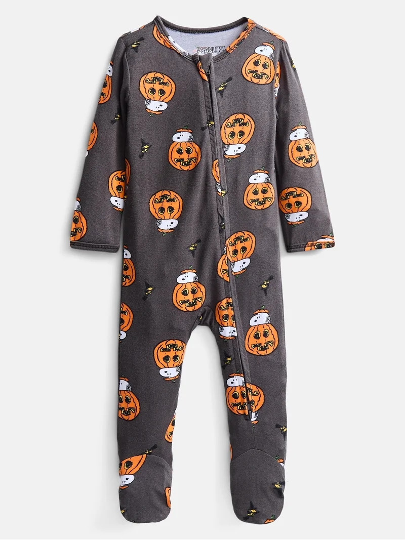 Snoopy Baby Boys Halloween Sleep Footed One-Piece, Sizes 0M-6/9M | Walmart (US)