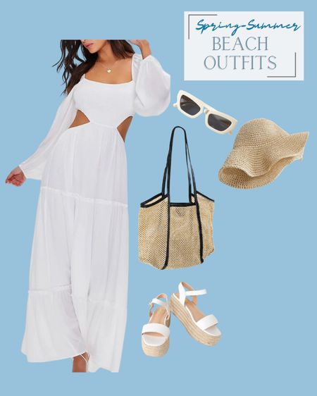 style your summer beach trips with this white hype cutout dress with natural rattan vibe in