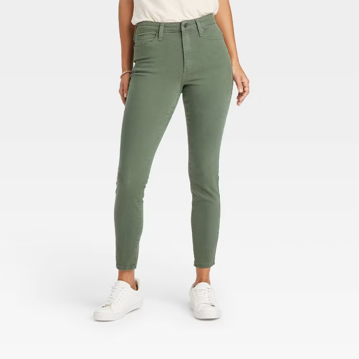 Women's High-Rise Skinny Jeans - Universal Thread™ Olive Green | Target