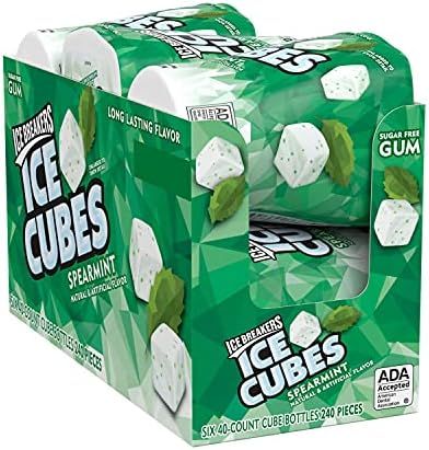 ICE BREAKERS ICE CUBES Spearmint Flavored Sugar Free Chewing Gum, Made with Xylitol, 40 Piece Con... | Amazon (US)