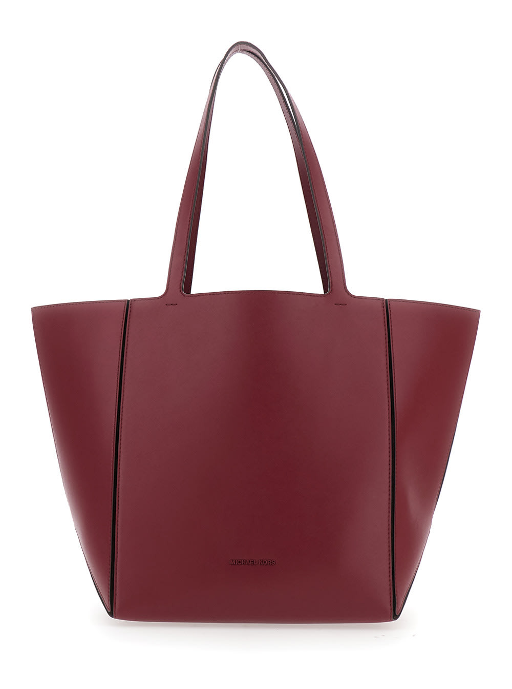 MICHAEL Michael Kors jordi Bordeaux Tote Bag With Tonal Logo Lettering On The Front In Leather Woman | Italist.com US