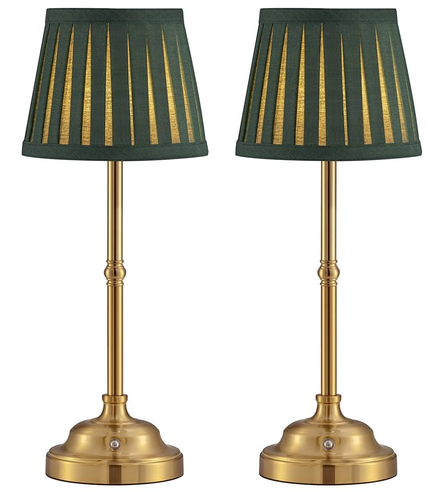 KDG Cordless LED Table Lamp Set of 2, Portables Fabric Shade Desk Lamps, 5000mAh Rechargeable Bat... | Amazon (US)