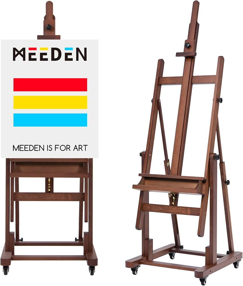 MEEDEN Extra Large H-Frame Studio Easel - Solid Beech Wooden Artist Professional Heavy-Duty Easel... | Amazon (US)