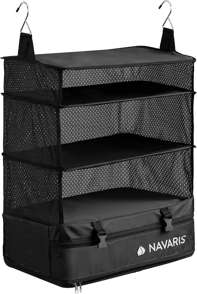 Navaris Hanging Travel Organizer Shelves - Portable Suitcase Packing Cube for Clothes - Easy to U... | Amazon (CA)