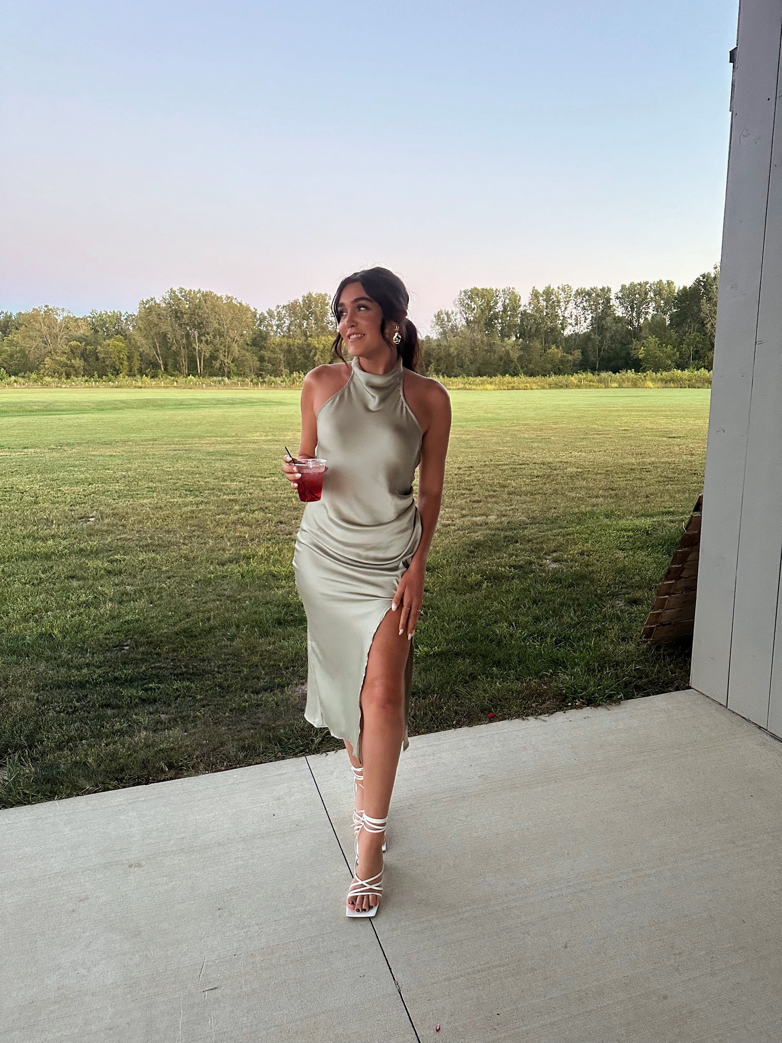 Lulus midi dress, wedding guest dress, Amazon earrings, white strappy heels 

#LTKFallSale #LTKShoeCrush #LTKWedding