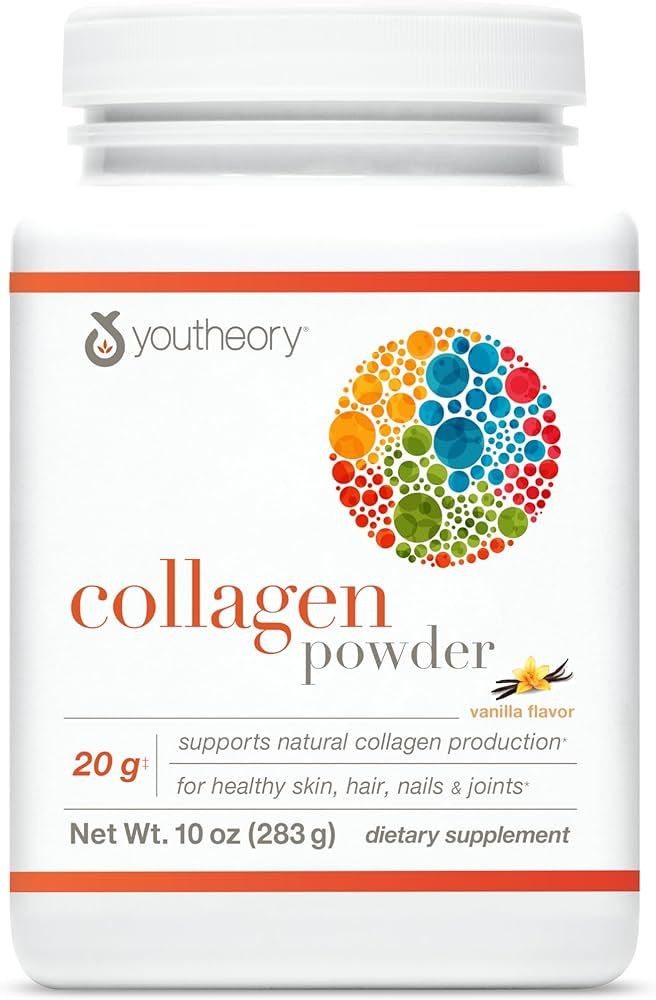 Youtheory Collagen Powder Vanilla, 10 Ounce Bottle | Amazon (US)