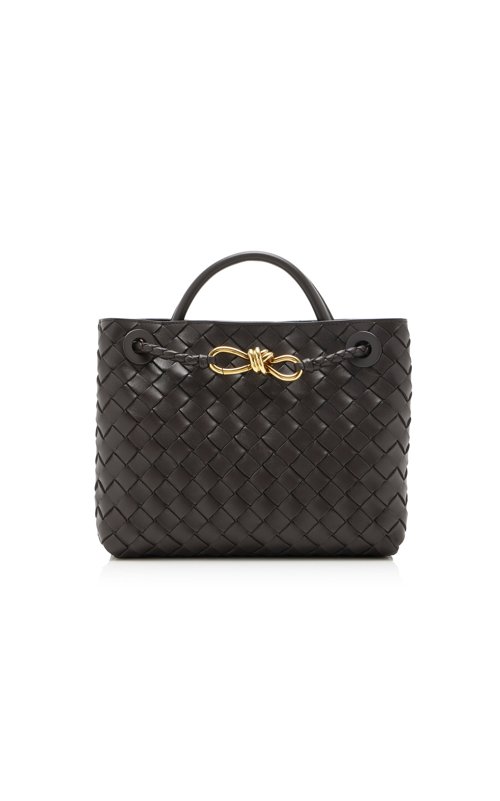 Bottega Veneta - Small Andiamo Intrecciato Leather Bag - Brown - OS - Moda Operandi | Moda Operandi (Global)