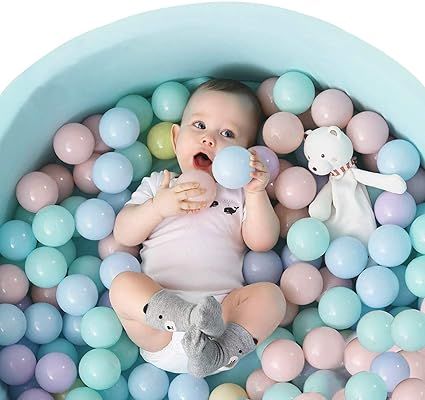 TRENDBOX 100 Ball - 5 Macaron Colors Pit Balls Non-Toxic Free BPA Soft Plastic Balls for Ball Pit... | Amazon (US)