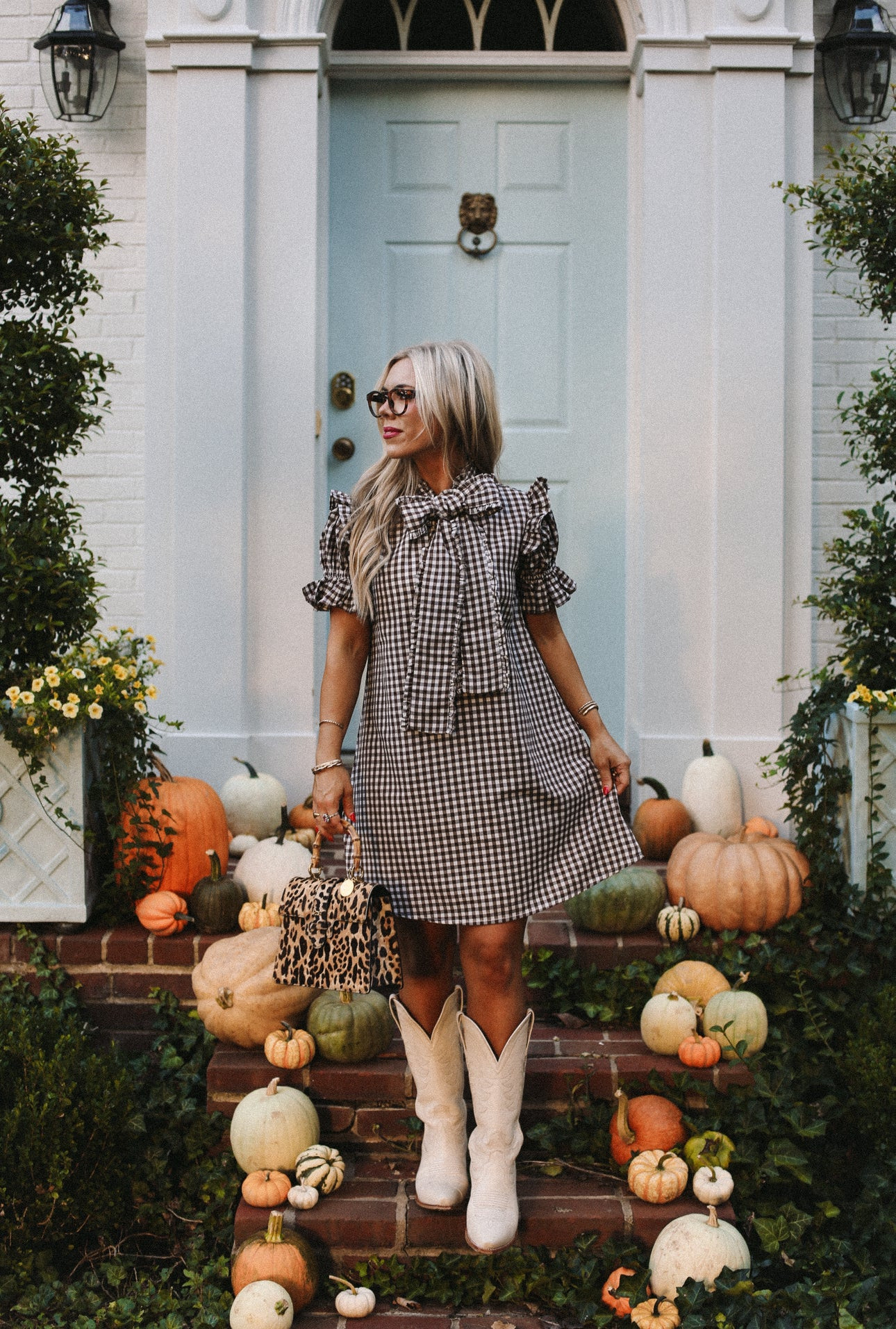 Josie shift dress in chocolate gingham | Elizabeth Wilson Designs