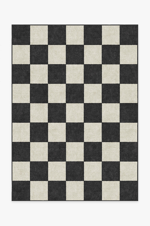 Jaque Checkered Black Rug | Ruggable