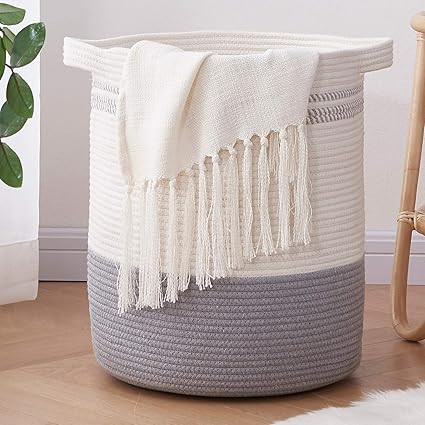 OIAHOMY Laundry Basket-Cotton Rope Basket Large Storage Basket with Handles,Modern Decorative Wov... | Amazon (US)
