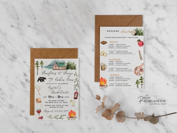 Bonfire and Booze Invitation & Itinerary Template  | Etsy | Etsy (US)