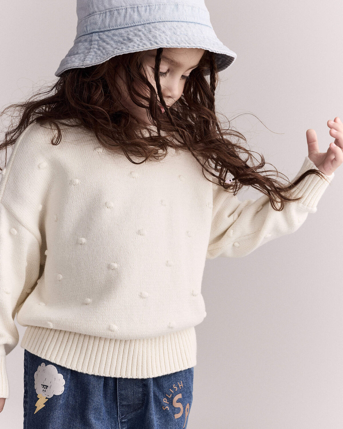 Toddler Girl Popcorn Sweater - Cream - Otter Avenue | Carter's | Carter's Inc