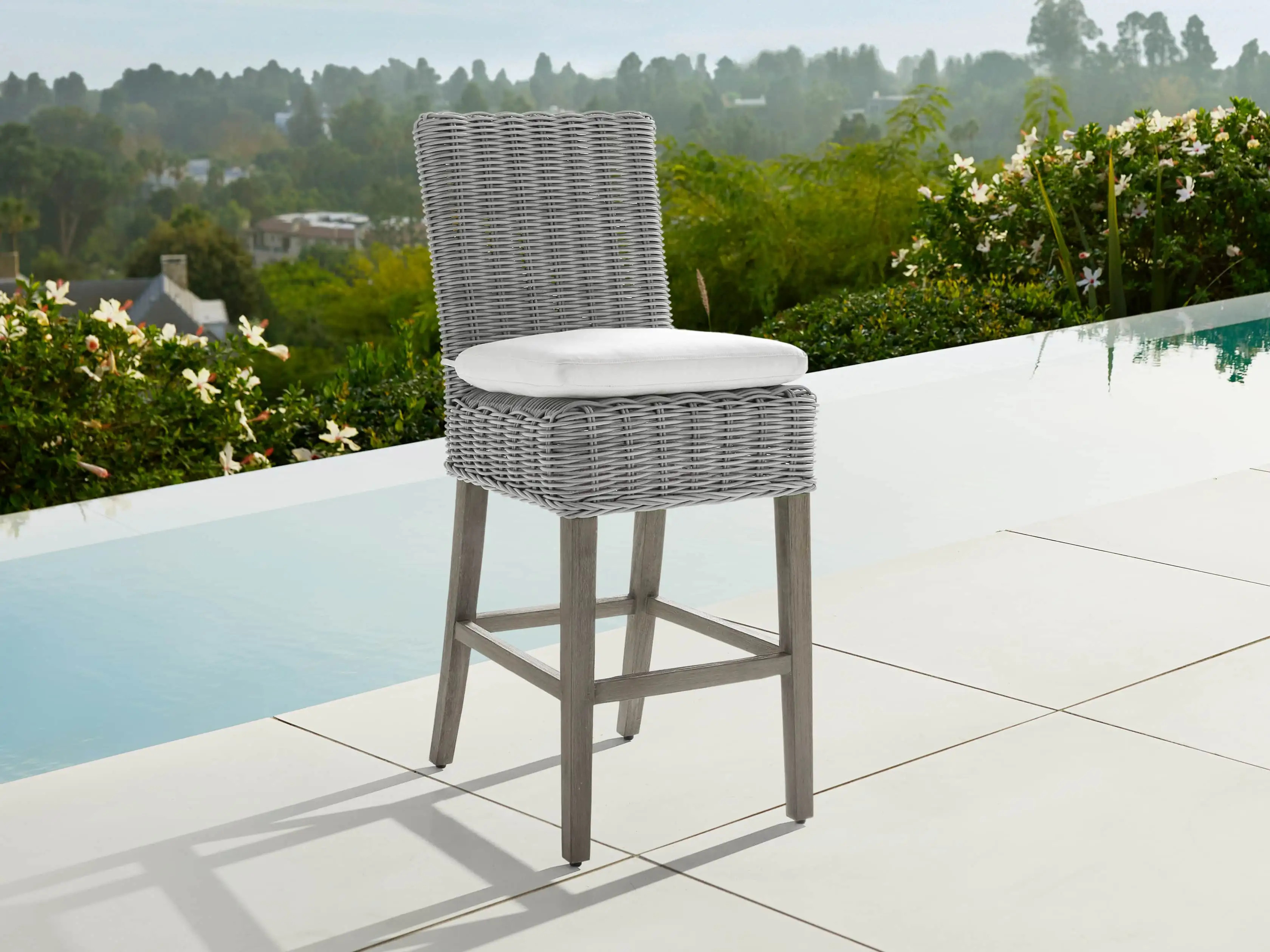 Wyatt Outdoor Barstool in Sailcloth Salt | Arhaus
