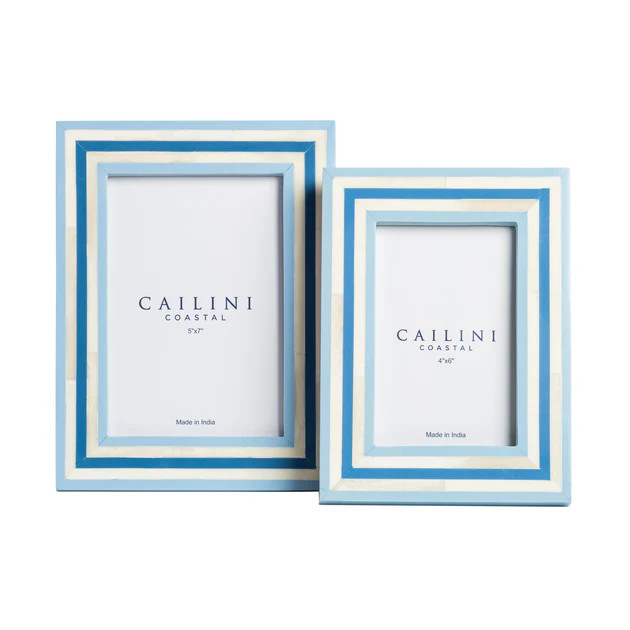 Nantucket Stripe Bone Photo Frame | Cailini Coastal