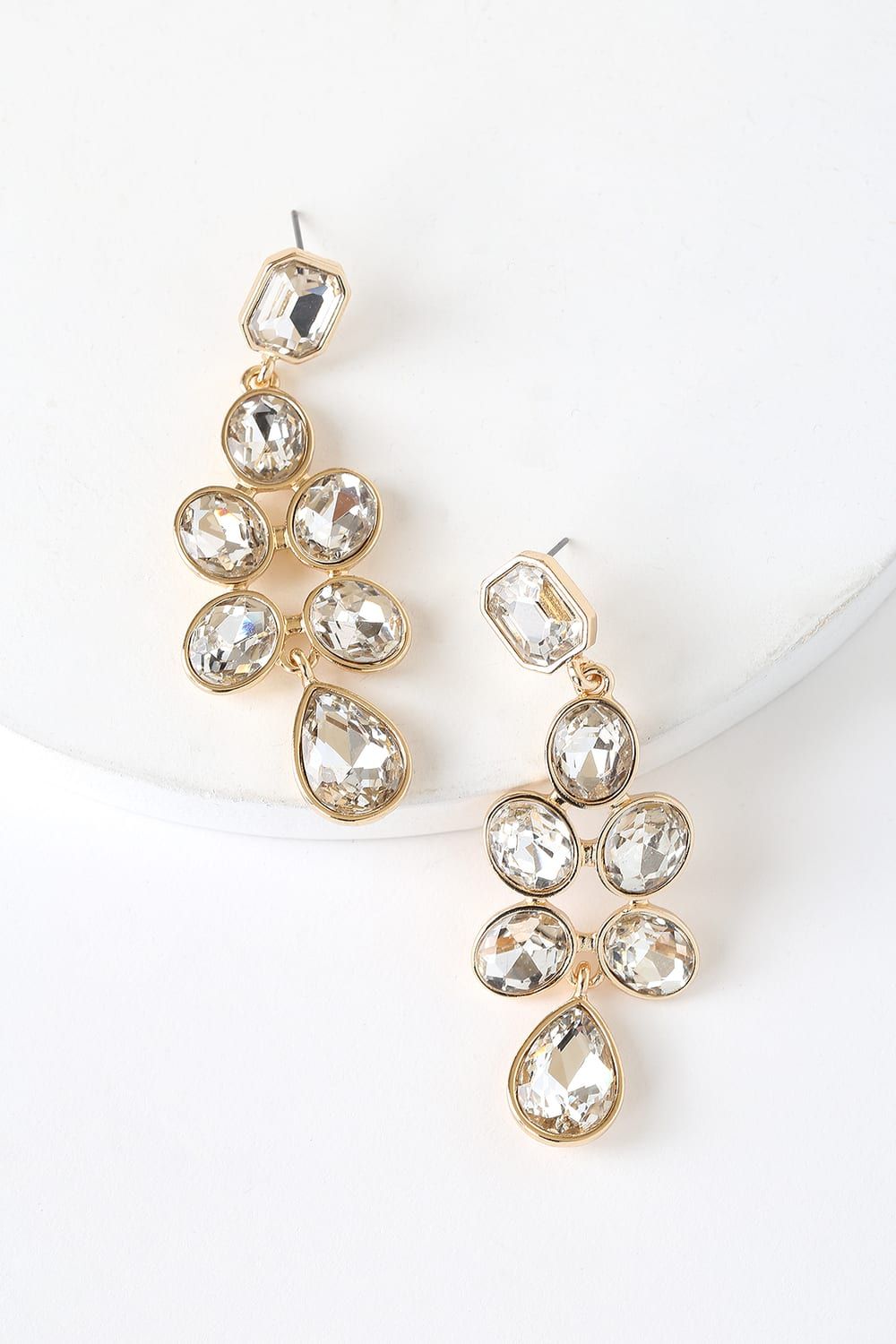 Completely Perfect Gold Rhinestone Earrings | Lulus (US)