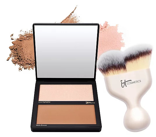 IT Cosmetics Hello Cheekbones Love Palette w/ Custom Brush | QVC