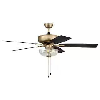 CRAFTMADE Pro Plus-101 52 in. Indoor Dual Mount Satin Brass Ceiling Fan with Optional LED Clear B... | The Home Depot