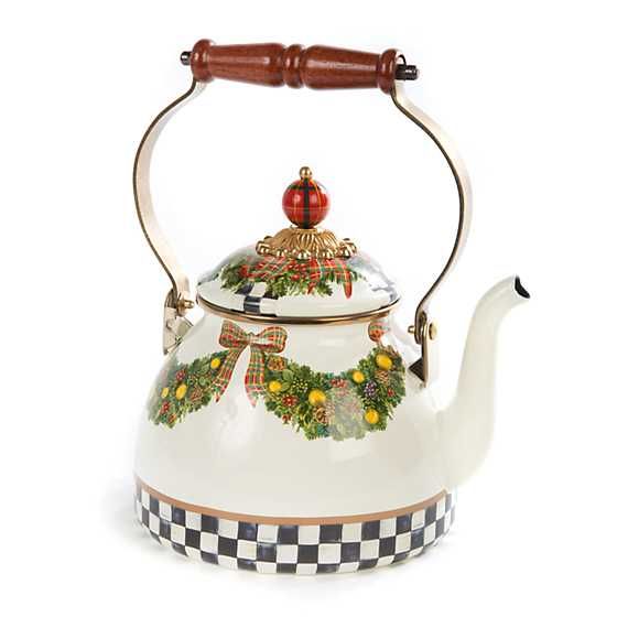 Evergreen Enamel Tea Kettle - 2 Quart | MacKenzie-Childs