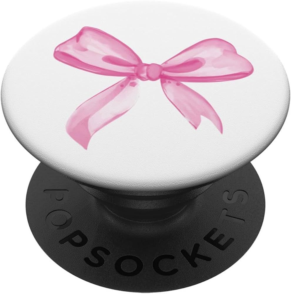 Aesthetic Pink Bow in Watercolor PopSockets Standard PopGrip | Amazon (US)