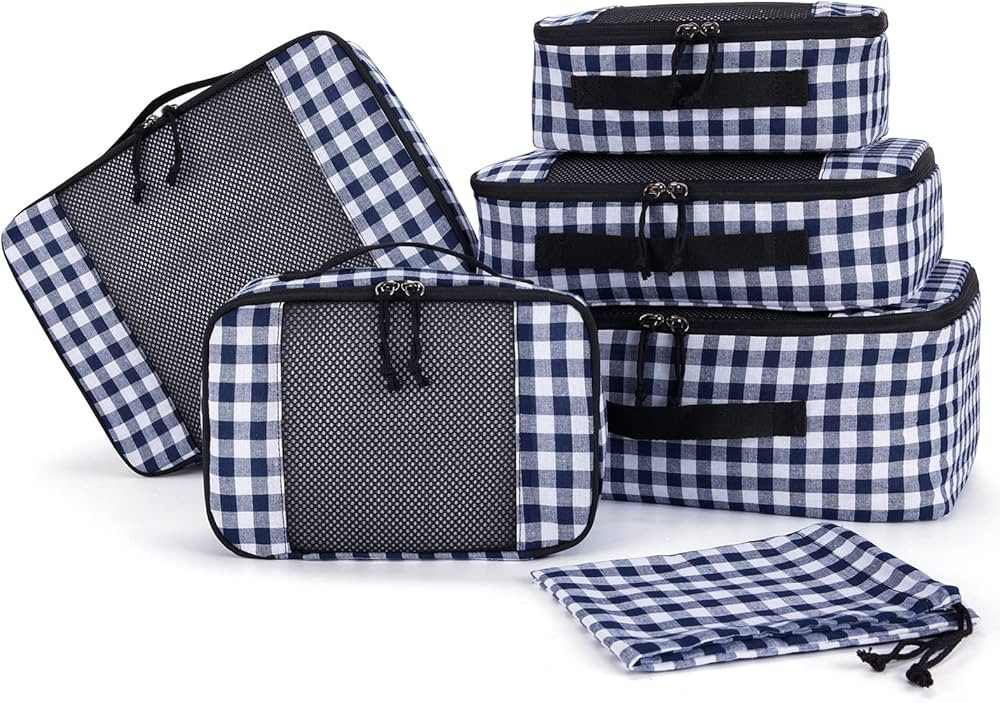 Packing Cubes for Suitcase, BAGSMART Foldable Packing Organizers for Travel Accessories, 6 Set Wr... | Amazon (US)