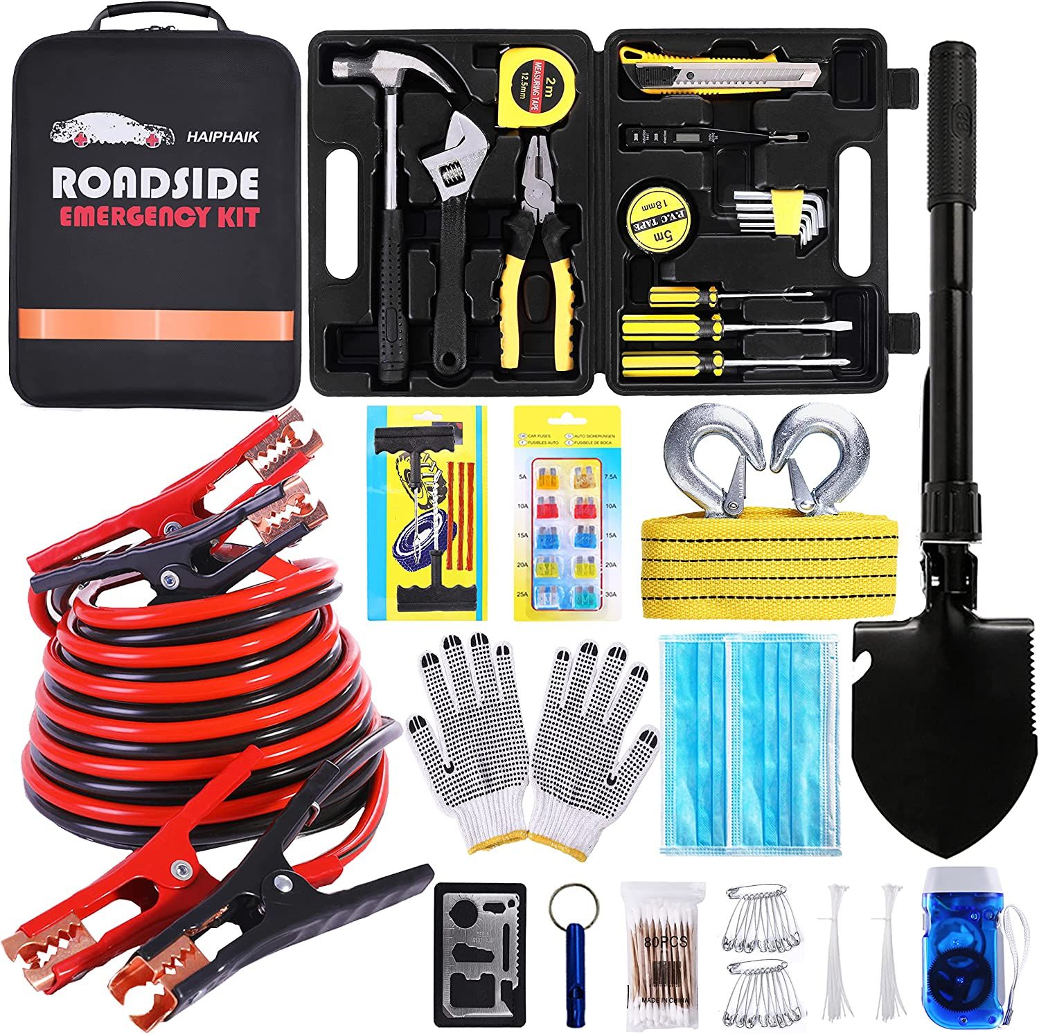 Amazon.com: HAIPHAIK Car Emergency Roadside Kit - Auto Vehicle Safety Road Side Assistance Kits J... | Amazon (US)