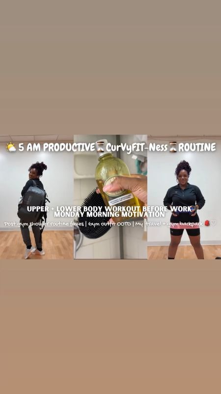 Watch the full video on YouTube or my blog! 

—————————————————————————

🌤️ 5 AM PRODUCTIVE⏳CurVyFIT-Ness⏳ROUTINE  → Quick Lower & Upper Body Workout before work → Post gym minimal but intentional shower routine essentials | current fave body care products for bright + exfoliated skin 🚿 → Gym outfit OOTD | My fave travel + gym backpack 🎒& MORE♡

—————————————————————————
o	Shop My Faves & Learn how to multipurpose & transform your gym outfits aka elevated casual ⏳CurVyFIT→ https://www.shopltk.com/explore/LaBeautyQueenAna
o	Helpful Links → https://linktr.ee/labeautyqueenana

#LTKbeauty #LTKfitness #LTKVideo