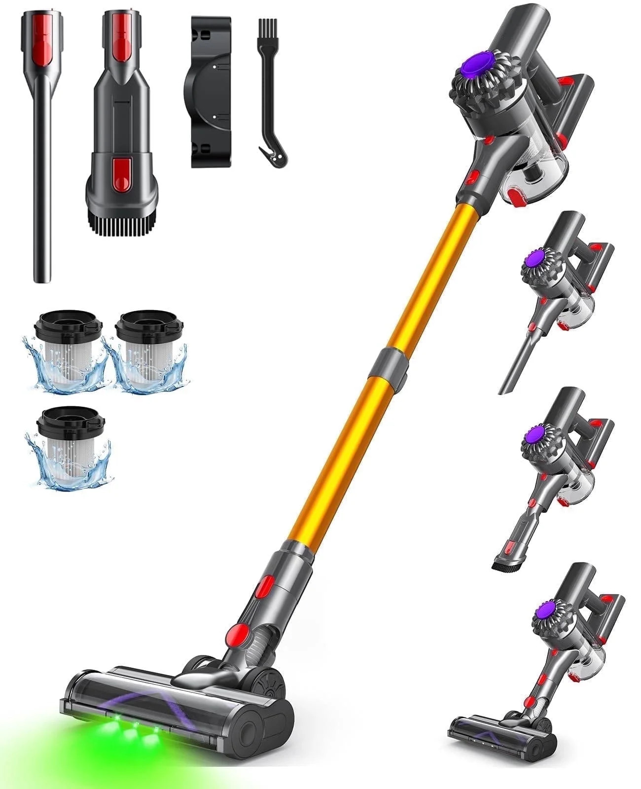 Cordless Stick Vacuum Cleaner V15, 6 in 1 Rechargeable Cordless Vacuum, Lightweight Upright for H... | Walmart (US)