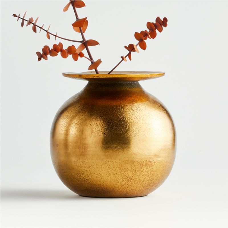 Sundown Metal Vase + Reviews | Crate and Barrel | Crate & Barrel
