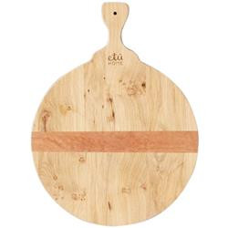 Karen Modern Classic Brown Oak Wood Round Cutting Board | Kathy Kuo Home