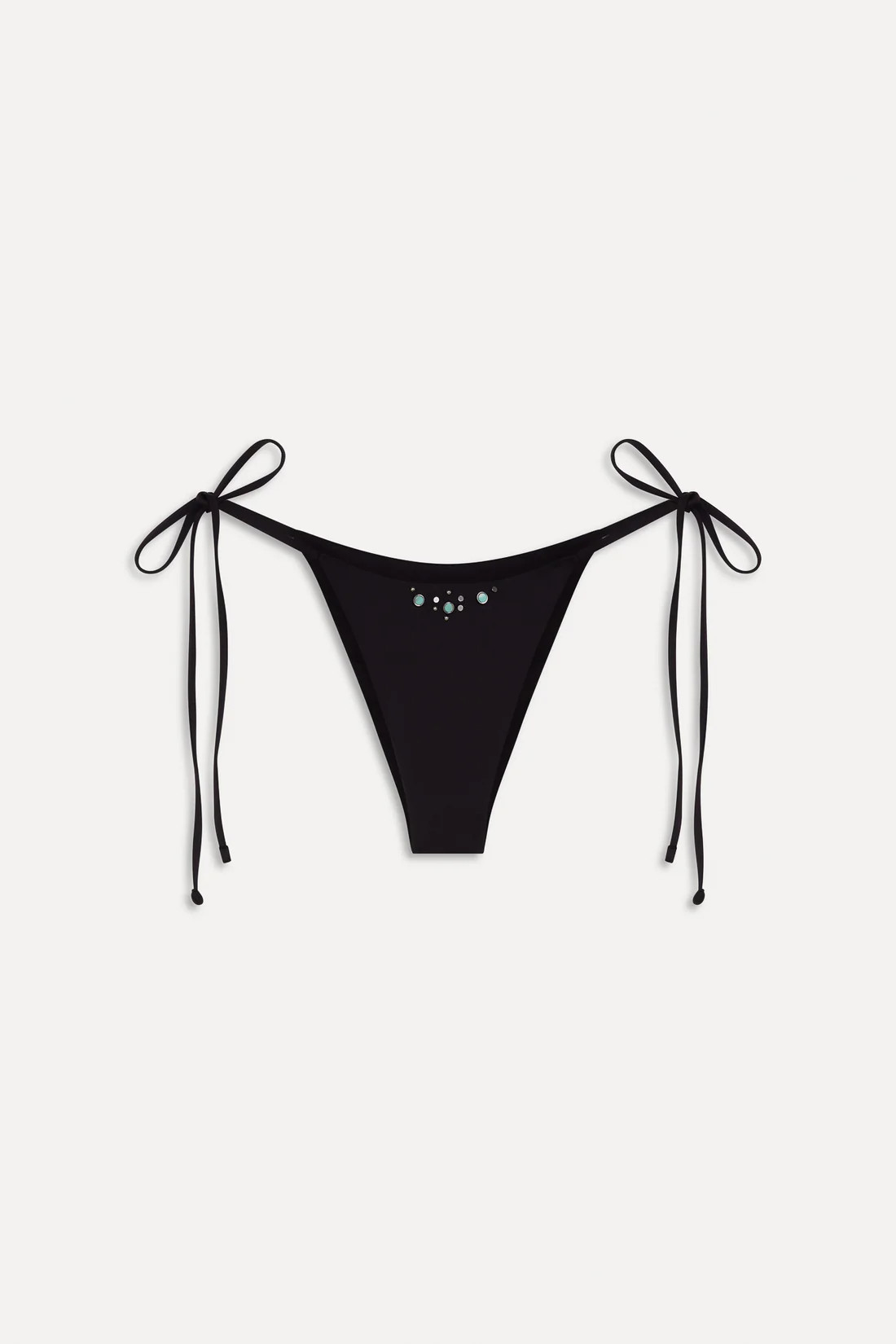 x BELLA HADID Mackenzie String Bikini Bottom - Lone Star Black | Frankies Bikinis