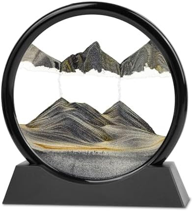 Meeitec Moving Sand Art, 3D Liquid Motion Deep Sea Sandscape Color Quicksand Decor, Round Glass F... | Amazon (US)