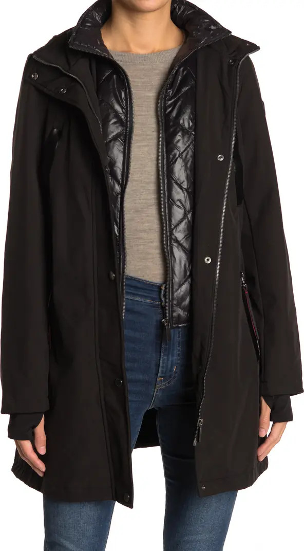 FRENCH CONNECTION Hooded Soft Shell Pocket | Nordstromrack | Nordstrom Rack
