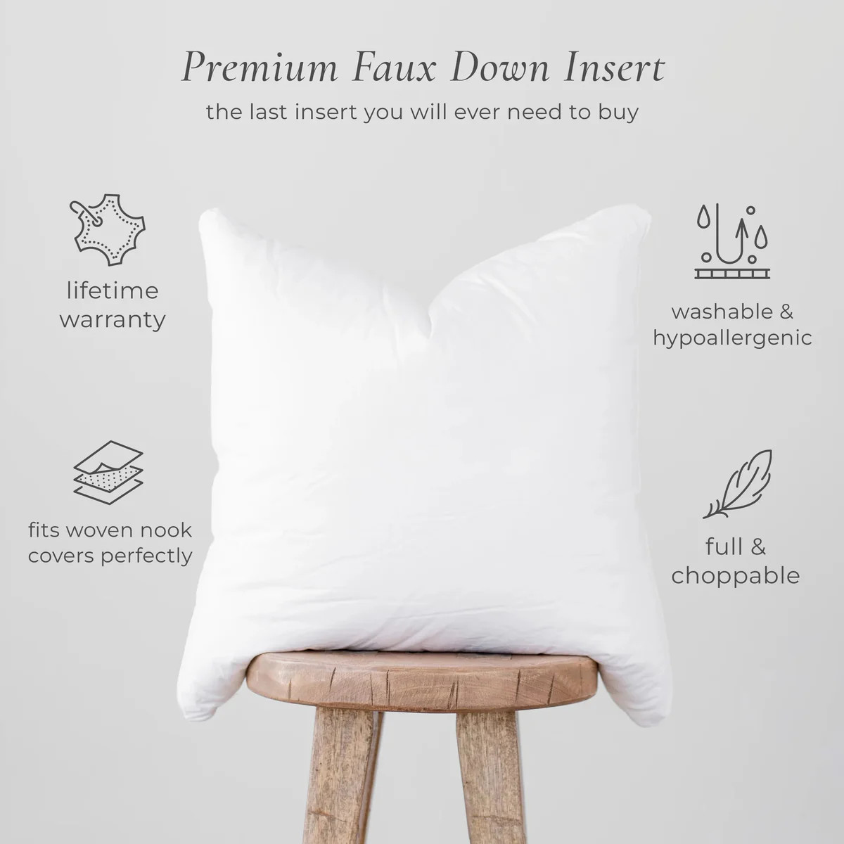 Premium Faux Down Insert (8 Sizes Available) | Woven Nook