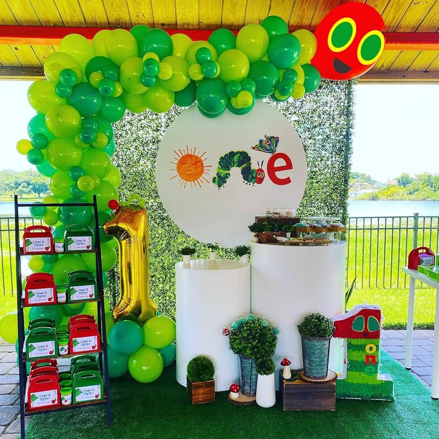DIY 141pcs Green Caterpillar Balloon Garland Kit For First Birthday Baby Shower Kids Hungry Cater... | Amazon (US)